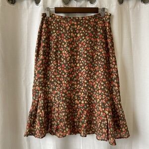 valerie stevens petites 100% silk skirt Size 8P Polka Dots Y2K